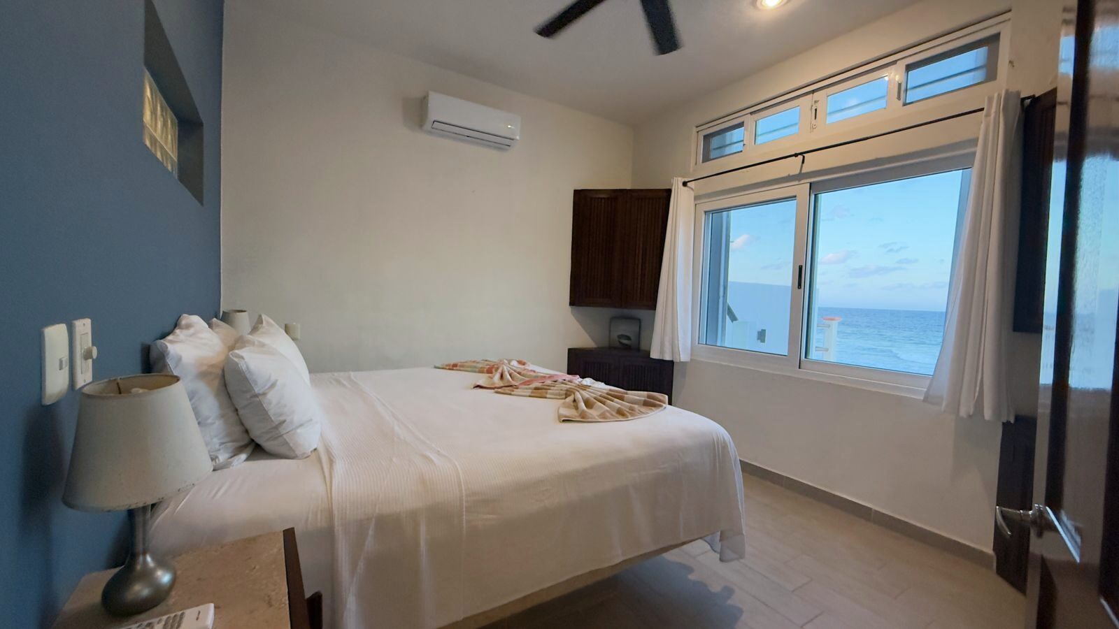 Modern bathroom with fresh linens at Isla Mujeres vacation rental