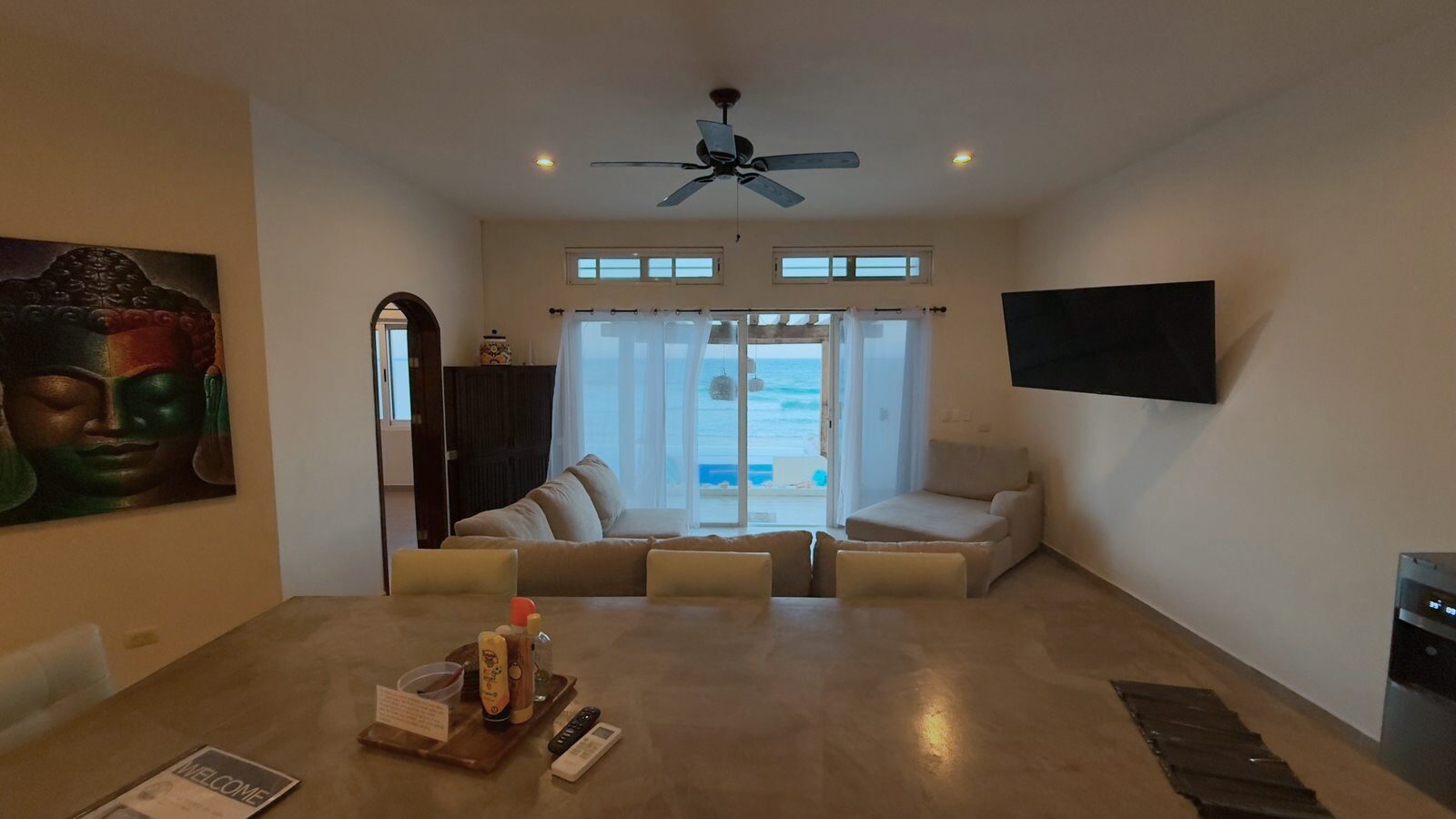 Bathroom with garden view at Isla Mujeres vacation rental
