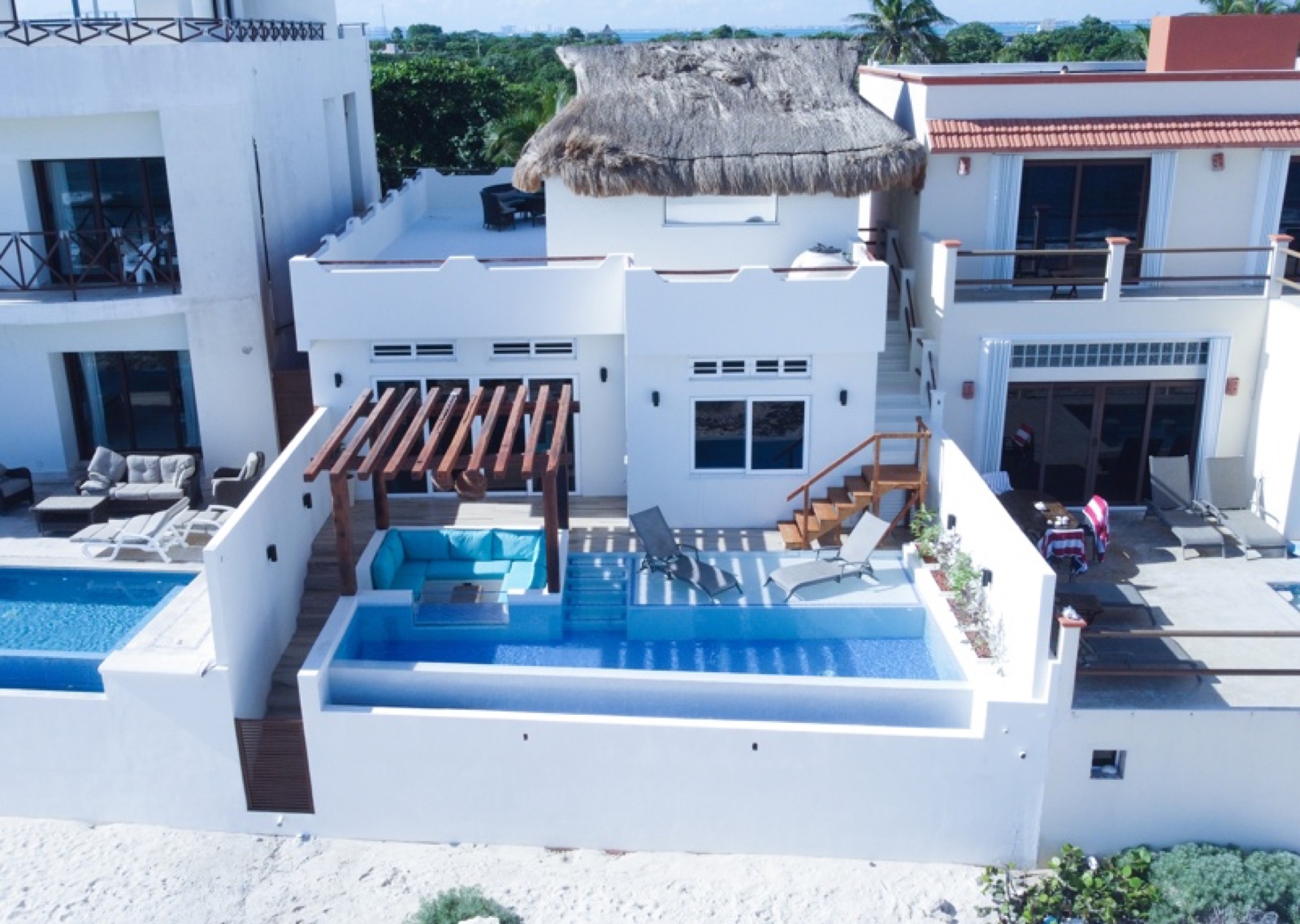 Aerial view of the full property — Rincón del Descanso Isla Mujeres